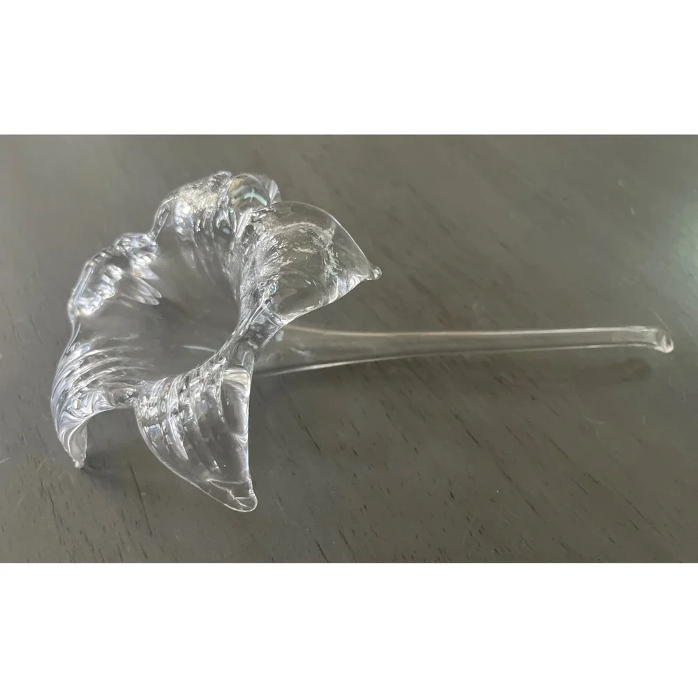 Flower Stem Bud Vase‎ Glass or Lily Paperweight, Elegant Vintage Centerpiece